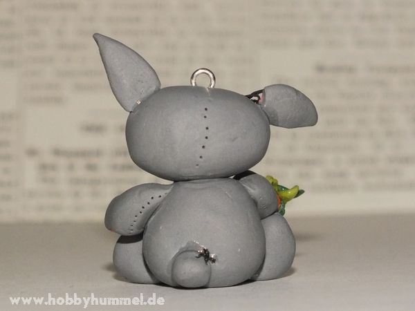 Fimo - Häschen grau h